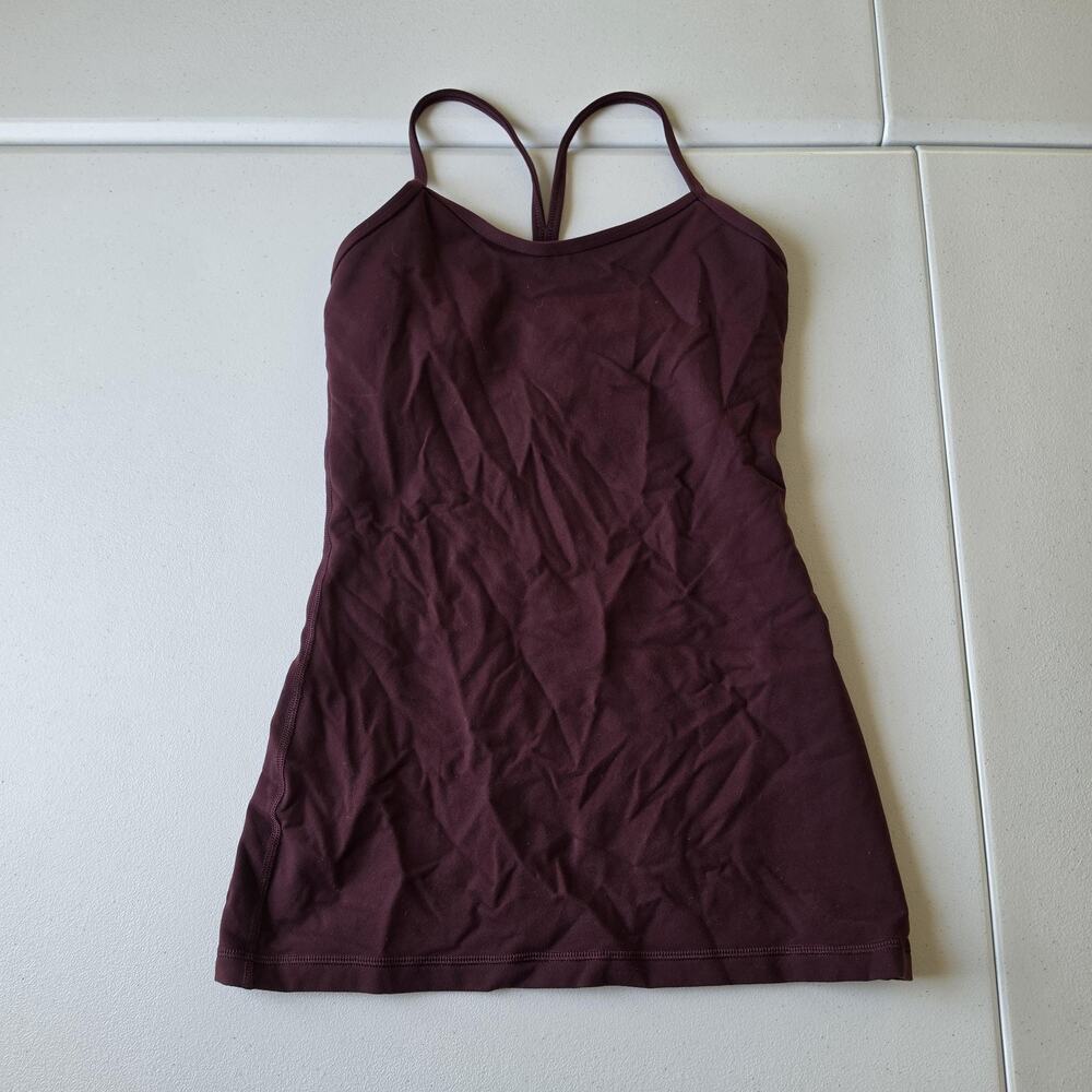 Lululemon Tank Top Womens Size 4 Purple Power Y Built In Bra Yoga Cami